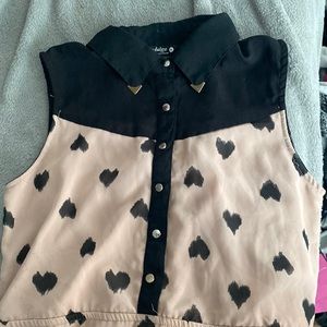 Black and beige heart dress in great condition